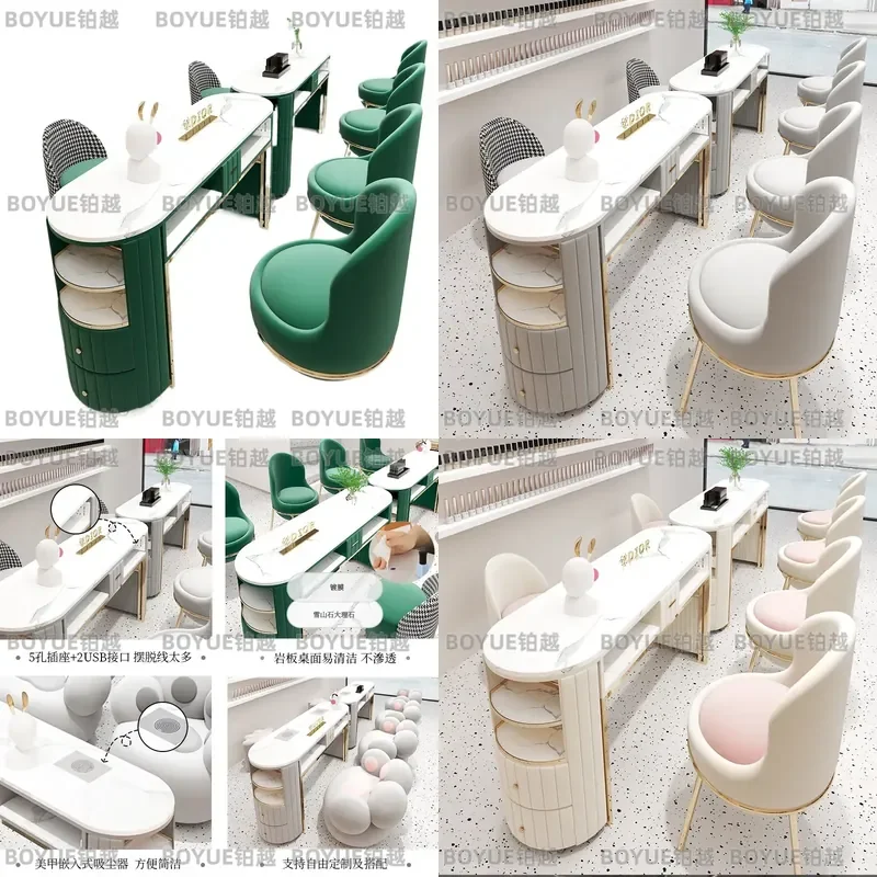 high-power vacuum cleaner, manicure table and chair set, single and double three-person manicure table,
