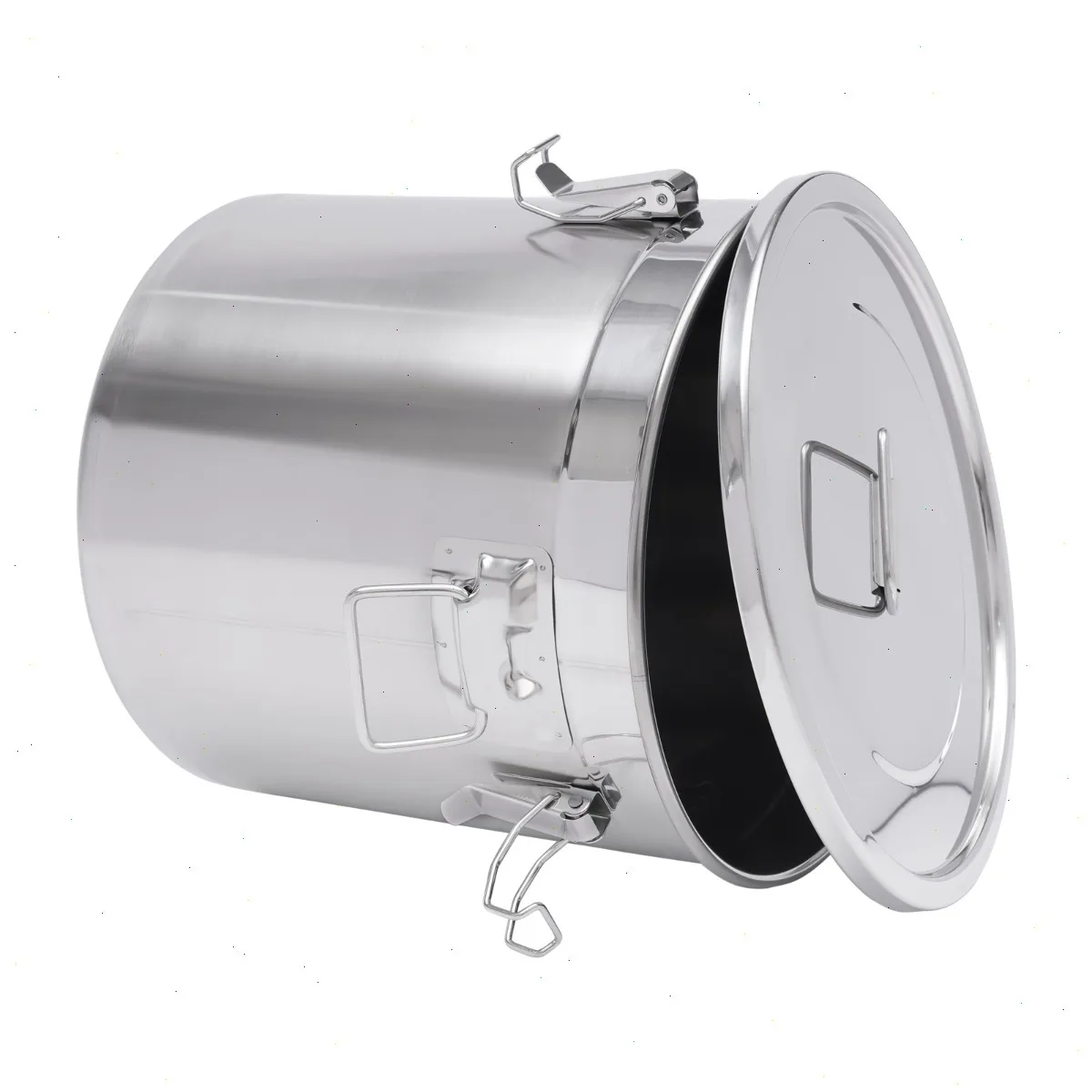 8.7Gal 304 Stainless Steel Materials Container, Food Storage  Airtight Canister 13.78*13.78inch,  Large Capacity Bucket for Kitchen