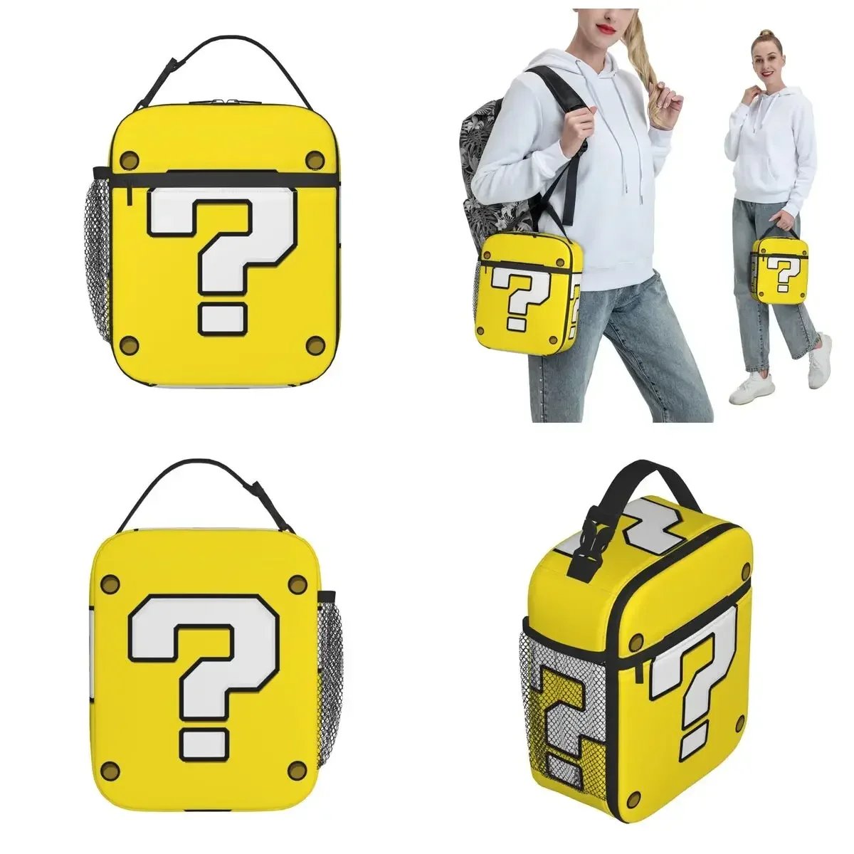 Question Block Product Insulated Lunch Bag For School Office Food Container Portable Thermal Cooler Lunch Boxes