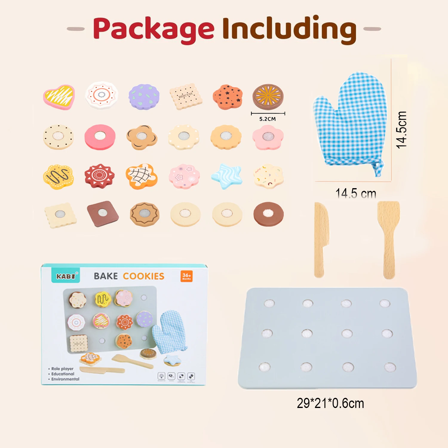 Juego de galletas de madera para niños, accesorios de cocina, juguetes de comida, juego de simulación, regalo para hornear, juguetes de aprendizaje para niños pequeños