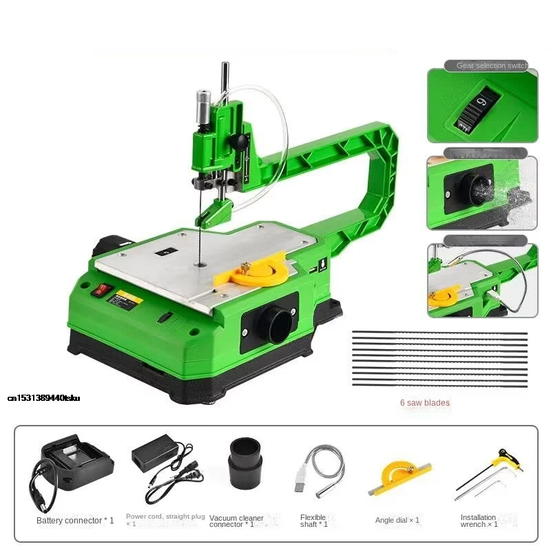 Desktop Benchtop Scroll Saw, Stable Portable Wood Cutter Table Saw, Equipment for Accurate Curve and Intricate Model Cutting
