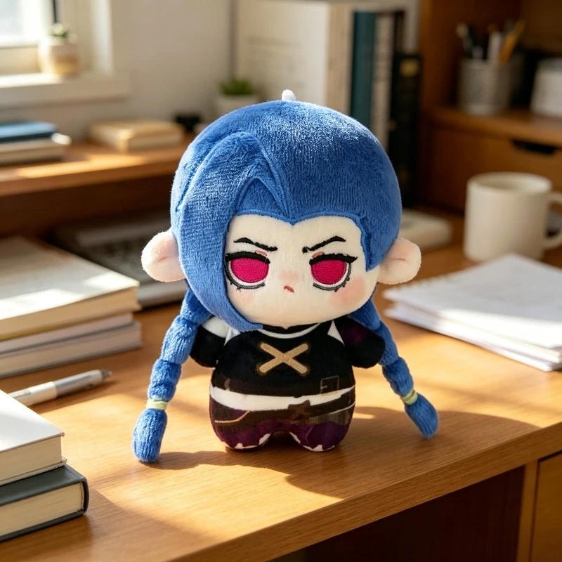 League of Legends Jinx Mini Plush Keychain Cute Chibi Blue Braids Doll Soft Stuffed Pendant Backpack Decor Gift for LOL Game Fan view 6