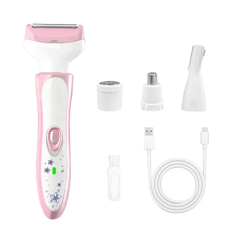 4-in-1 Elektrisches Haarentfernungsgerät, USB-Aufladung Damen-Augenbrauentrimmer, Nasenhaar-Unterarm-Beinhaar-Trimmer, Bikini-Rasierer – Detail 12