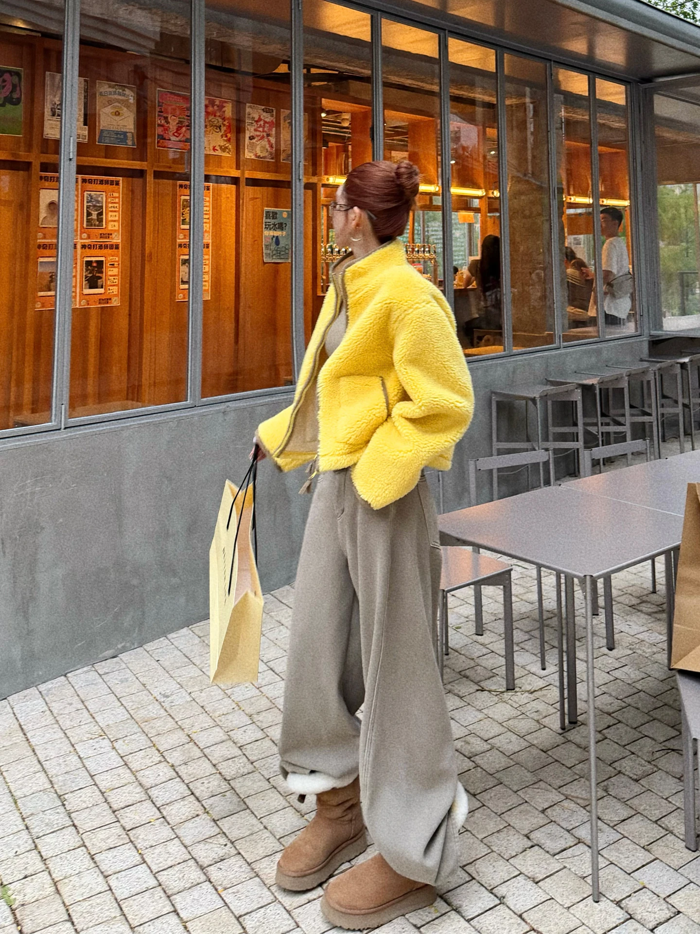 

Lililiwj American Sle Fre Moss een Denim Jeans Women's Autumn Winter Fce Heavy Du Casual Wide Leg Floor Length Pants