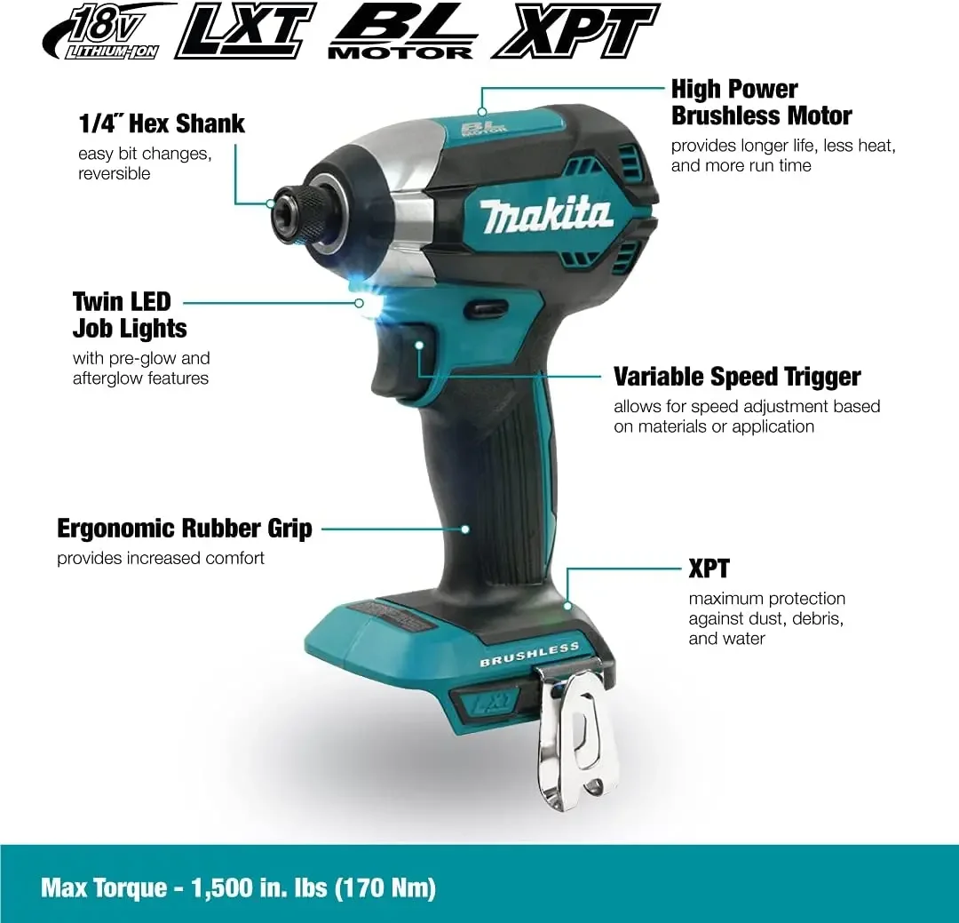 MAKITA DTD153Z Impact Driver 18V LXT Cordless Drill Brushless Motor 1/4\