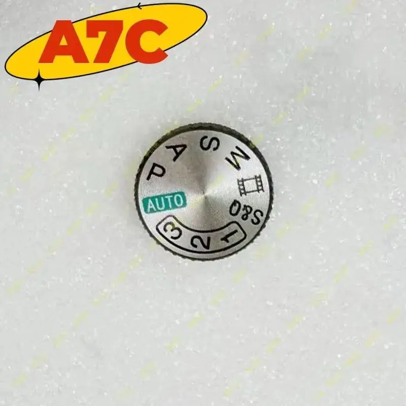 新しいトップカバーモデルダイヤル-sony-a7c-カメラ用-シルバーモードダイヤル修理部品