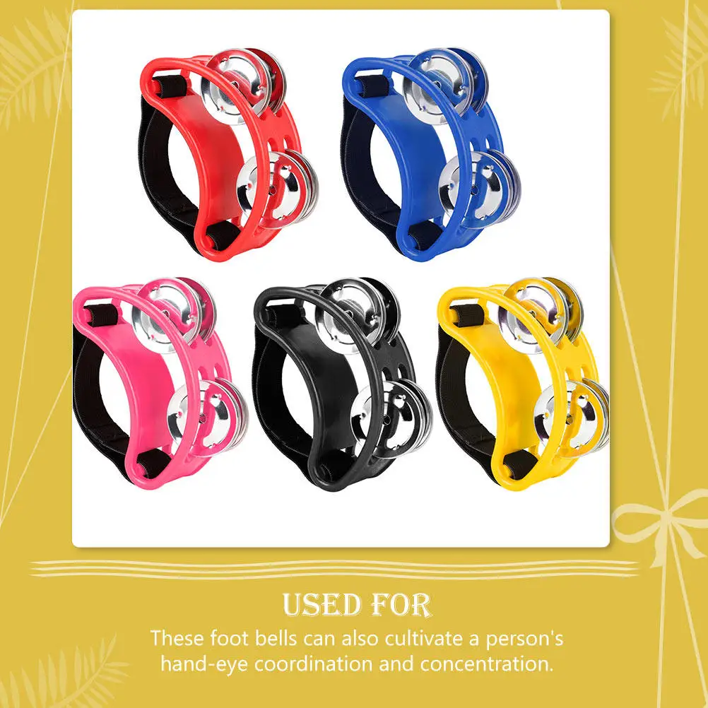 Foot Bell Tambourine Musical Instrument for Music Enlightenment Stage Performance Accompaniment Prop Foot Shaking Bell
