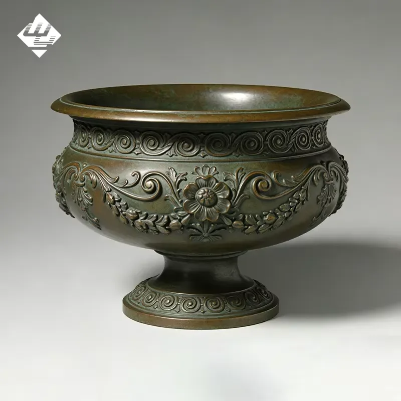 for Outdoor Large Cast Bronze Flower Pot Classical European Garden Sculpture Planter