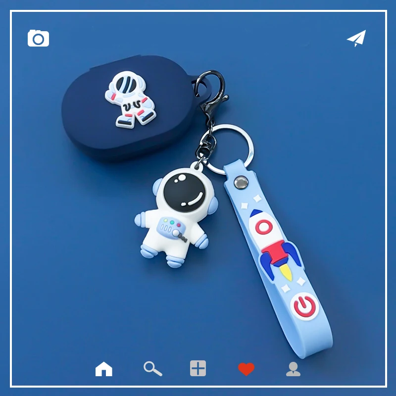 ل Redmi براعم 3 برو حالة AirDots3 برو الكرتون رائد الفضاء سيليكون سماعة حماية مع قلادة اكسسوارات صندوق buds3