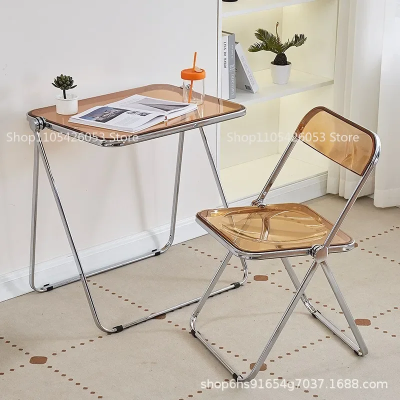 nice Acrylic folding small coffee table, Internet celebrity photo transparent table, sofa corner table, simple balcony, crystal