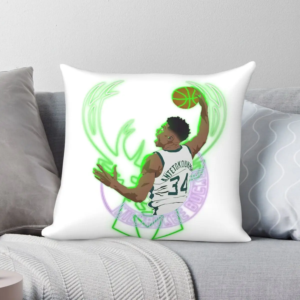 Giannis Antetokounmpo The Alphabet Square Pillowcase Polyester Linen Velvet Printed Zip Decor Pillow Case Home Cushion Cover 18