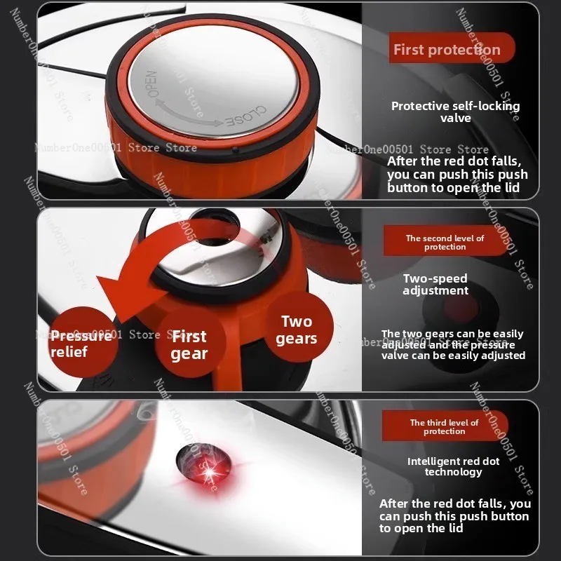 طنجرة ضغط من الفولاذ المقاوم للصدأ 304، مقاومة للانفجار، متعددة الوظائف للمطبخ المنزلي التعريفي بالغاز
