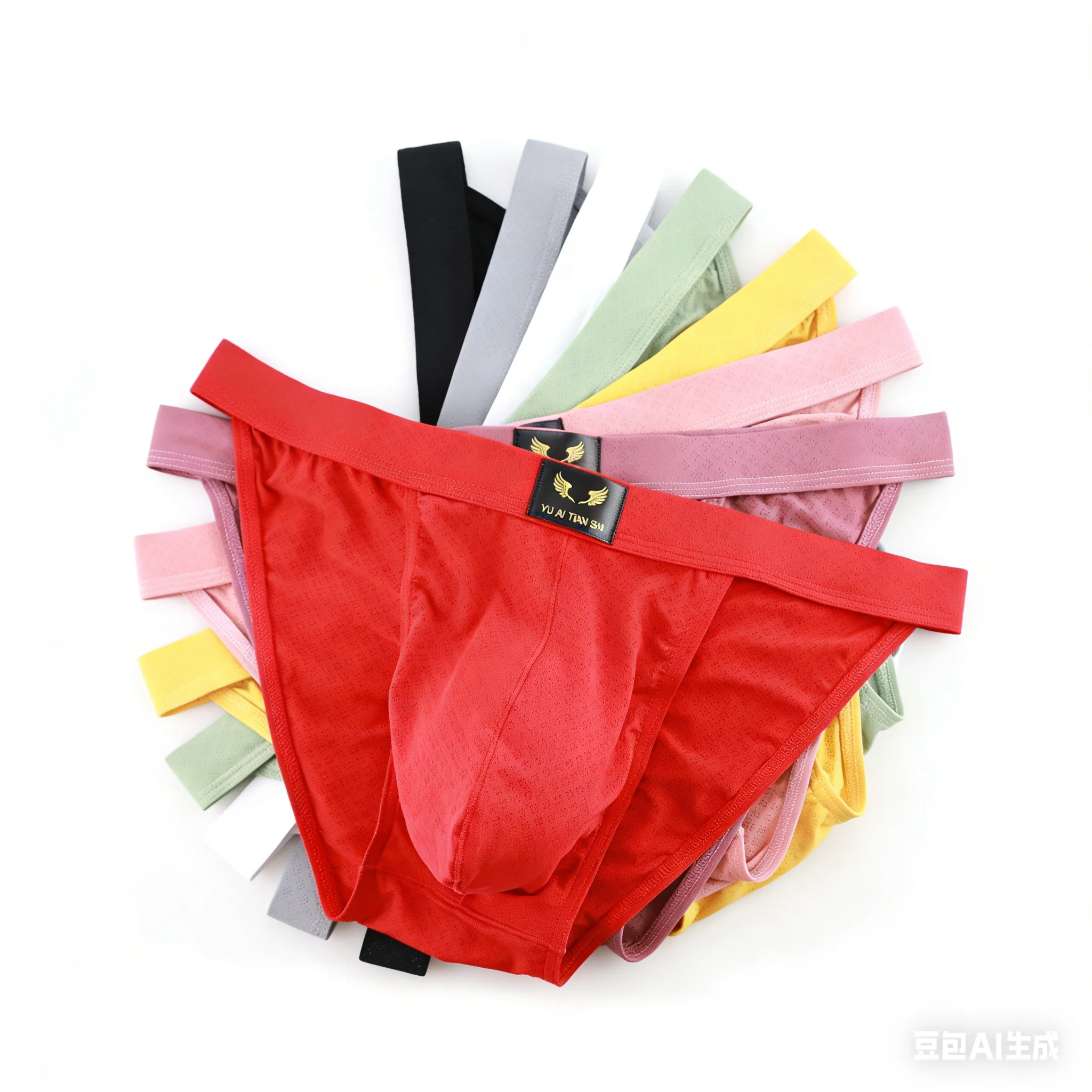 Jacquard Ice Silk Bulge Briefs for Men Sexy U Convex Pouch Underwear Cool Feel Soft Cozy Gays Erotic Mid Waist High Fork Panties