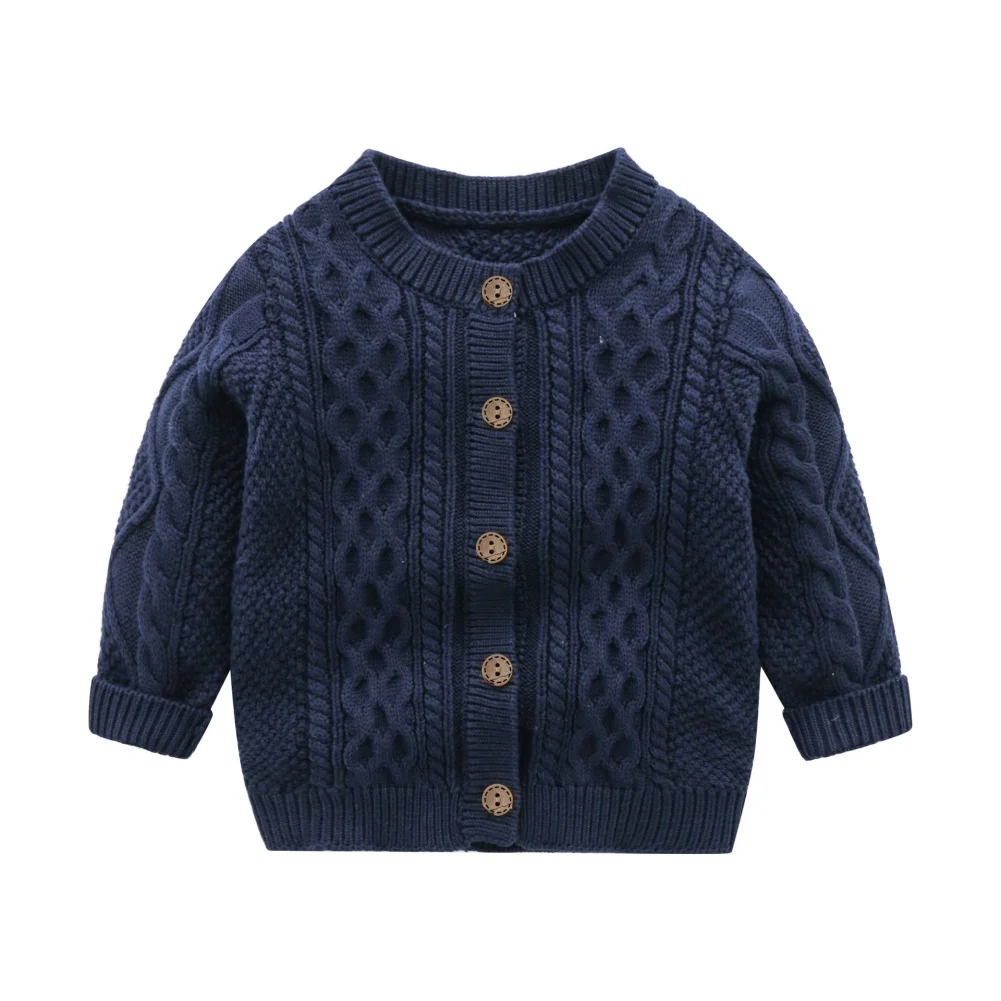 Autumn Children Coat Soft Cotton Knitted Thick Warm Boy Girl Baby Solid Sweater Kids Cardigan Tops Coat Infant Jacket Outerwear