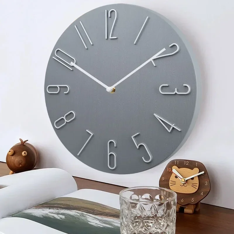 Silent Wall Clock Creative Modern Quartz Clock Living Room Decoration 8inch Digital Scale Wall Clocks Home decoration