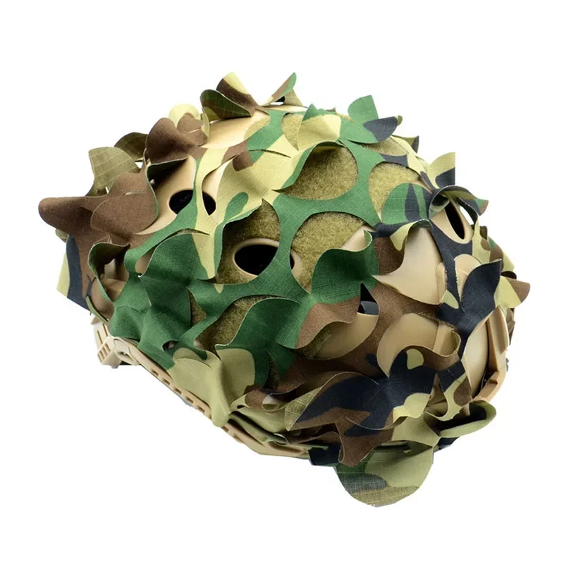 Tactical FAST Helmet Cover 3D Camouflage Net Helmet Cloth Cover Laser Cut For FAST Helmet Hunting CS Helmet Accessories