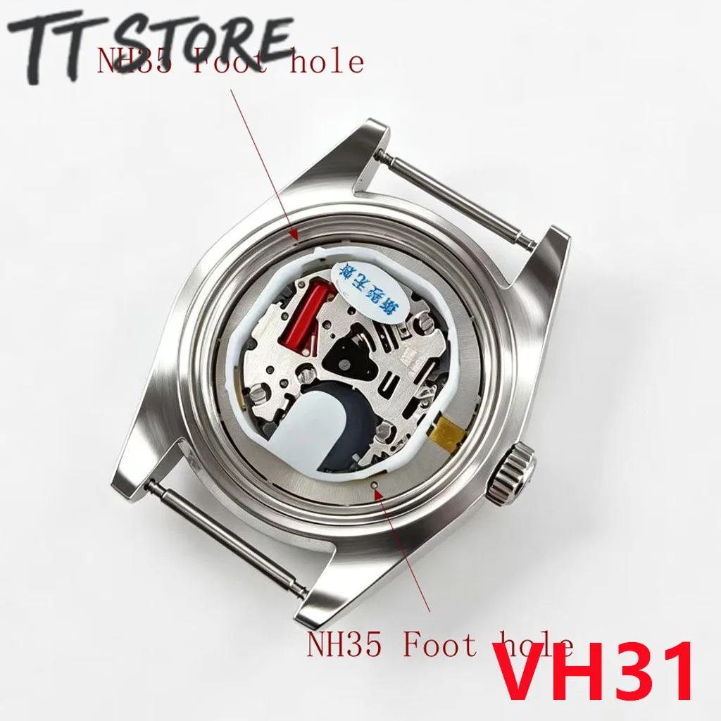 TMI VH31 Watch Case Spacer With NH35 Foot Hole Holder Plastic Inner Ring Cushion Mount And Gasket For VH31 Movement