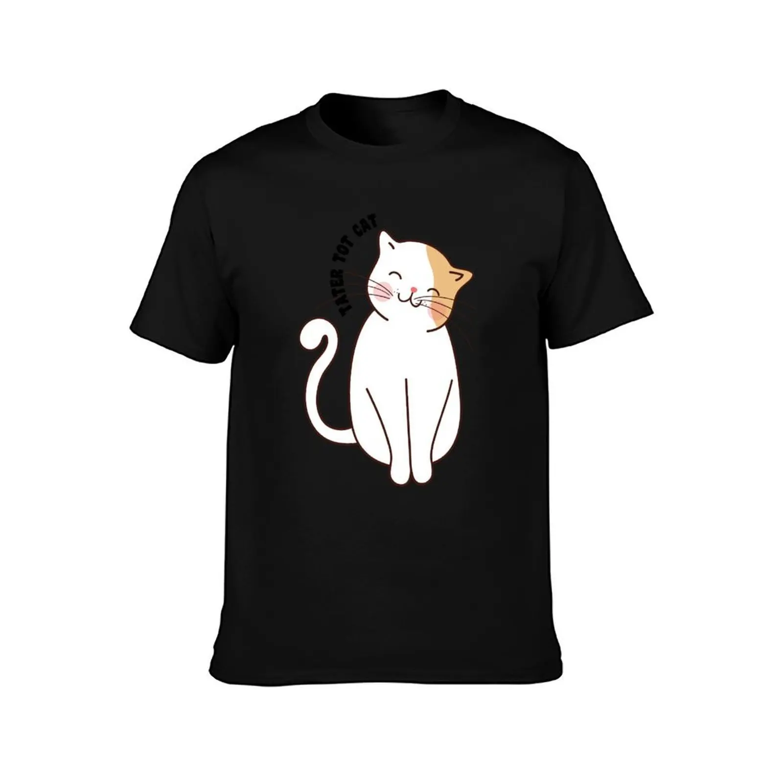 tater tot cat T-Shirt Basic Crew Neck Short Sleeve Top T-Shirt