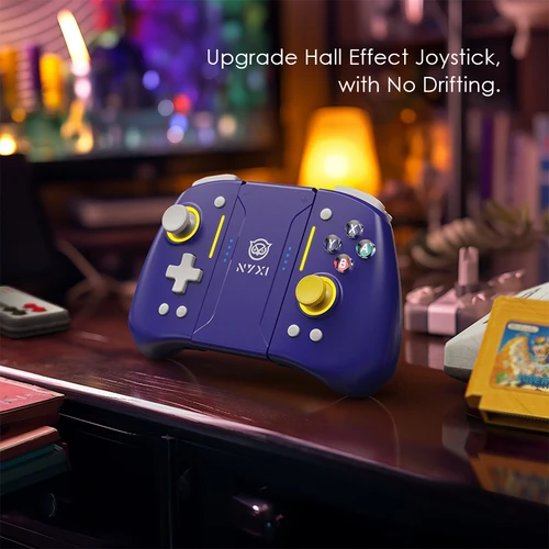 Imagen 2 del producto Controlador de juego inalámbrico Bluetooth NYXI Hyperion pro para Switch2/Switch Purple - Diseño ergonómico Juegos portátiles en movimiento