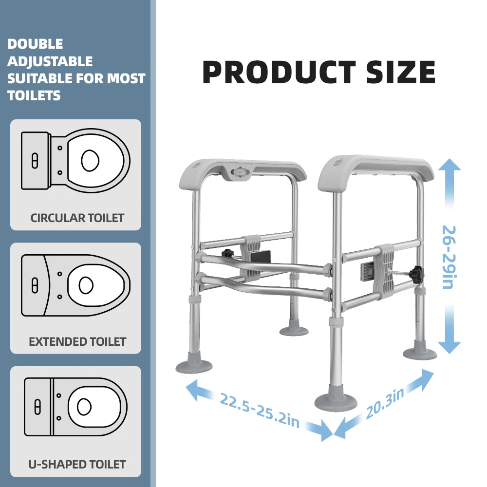 Handicap Grab Safety Handle Bathroom Accessories Anti-Slip Toilet Grab Bar Bathroom Safety Equipment Toilet Frame