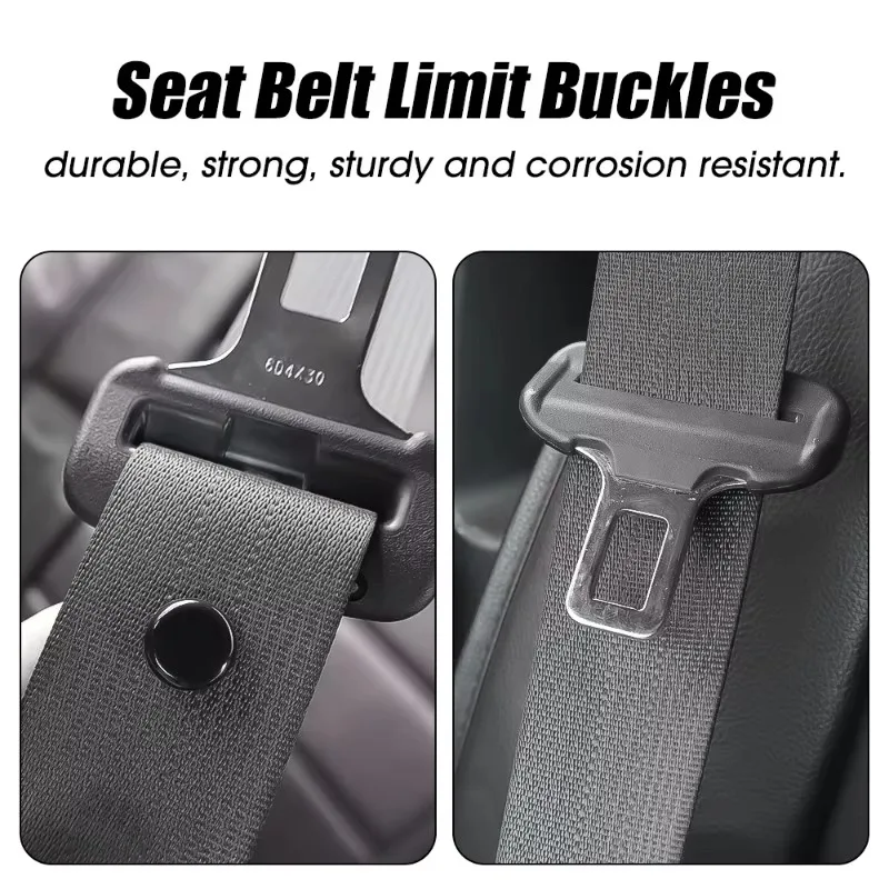 Car Safety Seat Belt Stopper SeatBelt Spacing Limit Buckle Clip Plastic Antislip Seat Belt Stop Button Retainer Auto Accessories