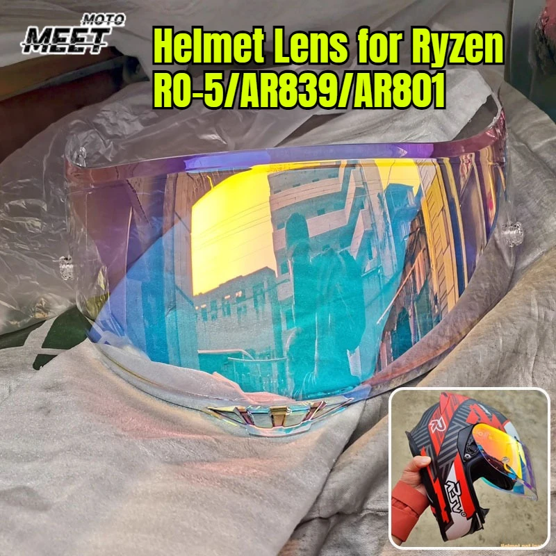 Motorcycle Helmet Half Helmet Lens for Ryzen RO-5/AR839/AR801 Helmet Dustproof Anti-uv Windshield Motorcycle Helmets Lens