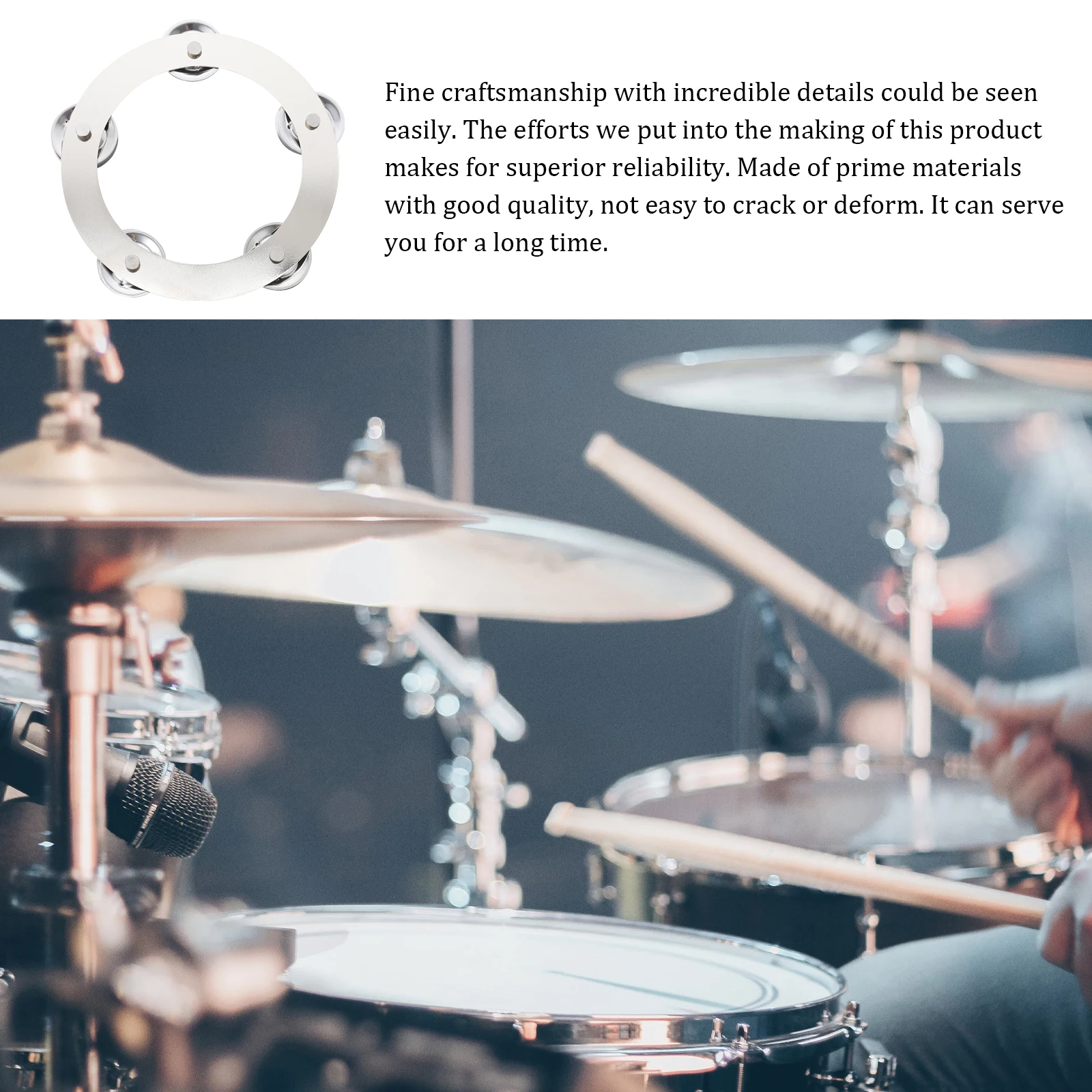 

Cymbal Bell Drum Accessories Kit Hi-hat for Portable Silver Cymbals Replacement