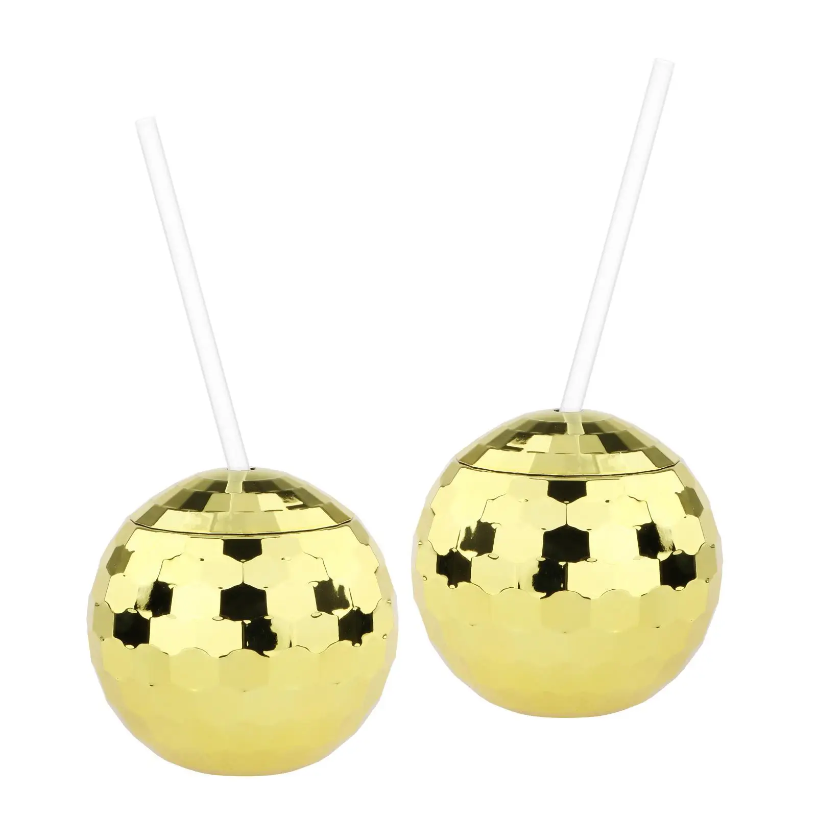 2Pcs 20oz Disco Ball Cup Tea Bottle with Lid and Straw Unique for Nightclub