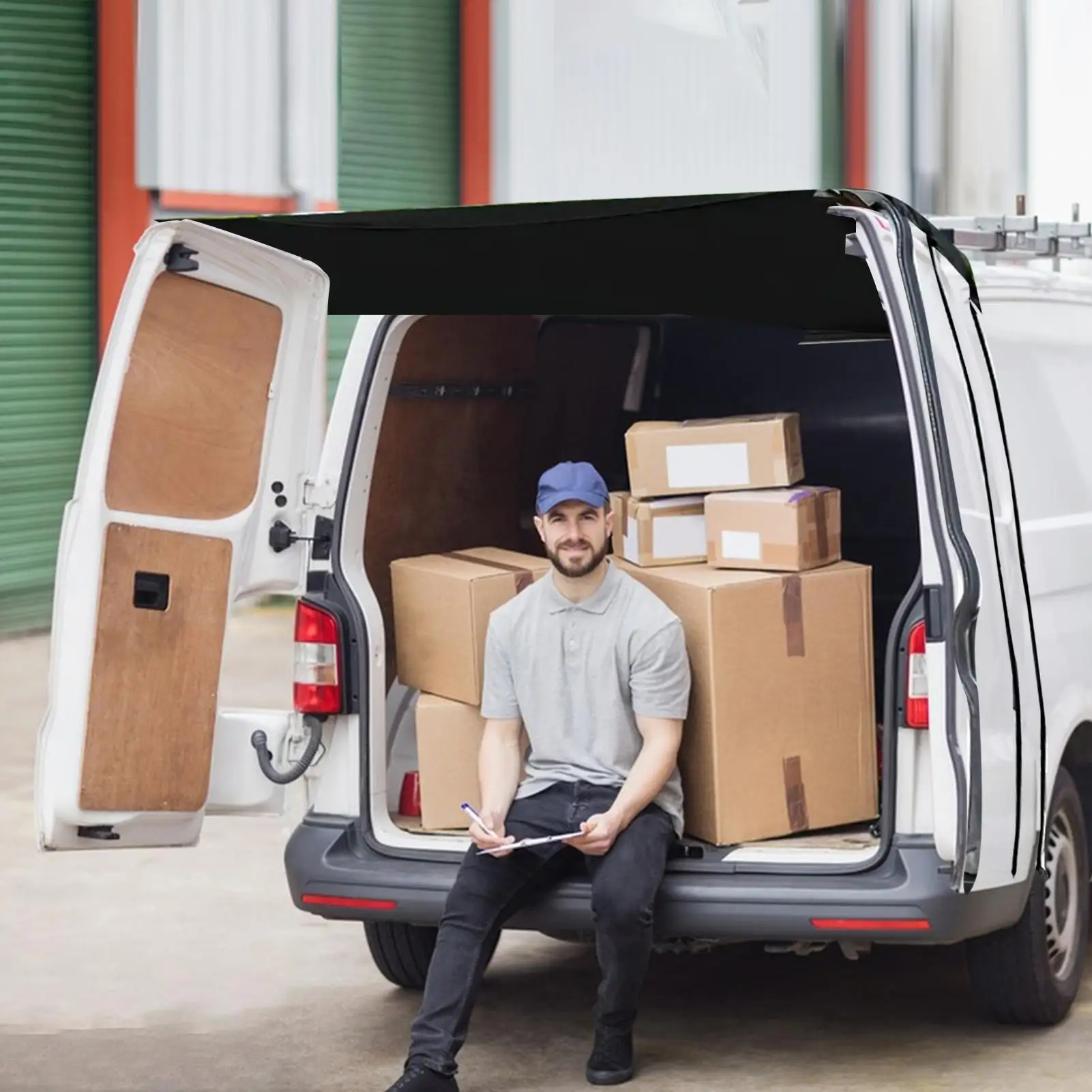 الباب الخلفي RV المظلة مقاوم للماء Campervan المظلة يندبروف شاحنة فان حامي خلفي للتخييم التنزه الشاطئ نزهة في الهواء الطلق