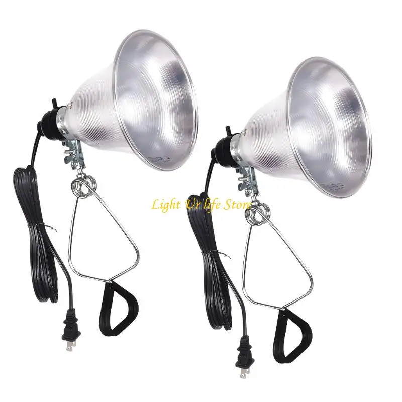 63HA Aluminum Reflectors Lamp Covers Suitable for Reptiles Pet Plant Growth and Workshop Applications Featuring Socket