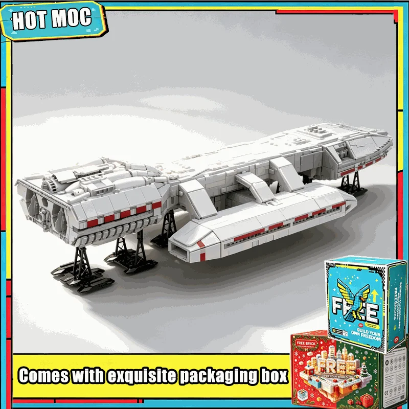 23729PCS Space Battleship Model Building Blocks MOC Galaxy Warship Assembly Creative Educational Gift For Boy Collection Display