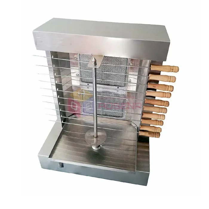 Automatic Vertical Stainless Steel Gas Broiler BBQ Grills Trompo Tacos Pastor Shawarma Doner Kebab Machine Gas Stove