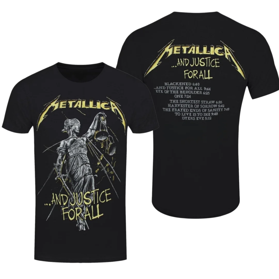 Summer Metallica Album Tracklist Graphic Tee Casual Streetwear Cotton T-Shirt for Metal Lovers