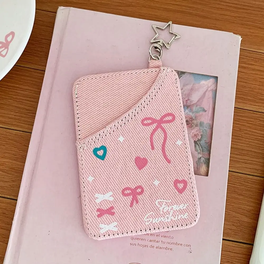 Moda Y2k Denim Star Porta carte Portachiavi Zaino Appeso Porta carte Porta carte Borsa a forma di cuore Ciondolo Ragazza
