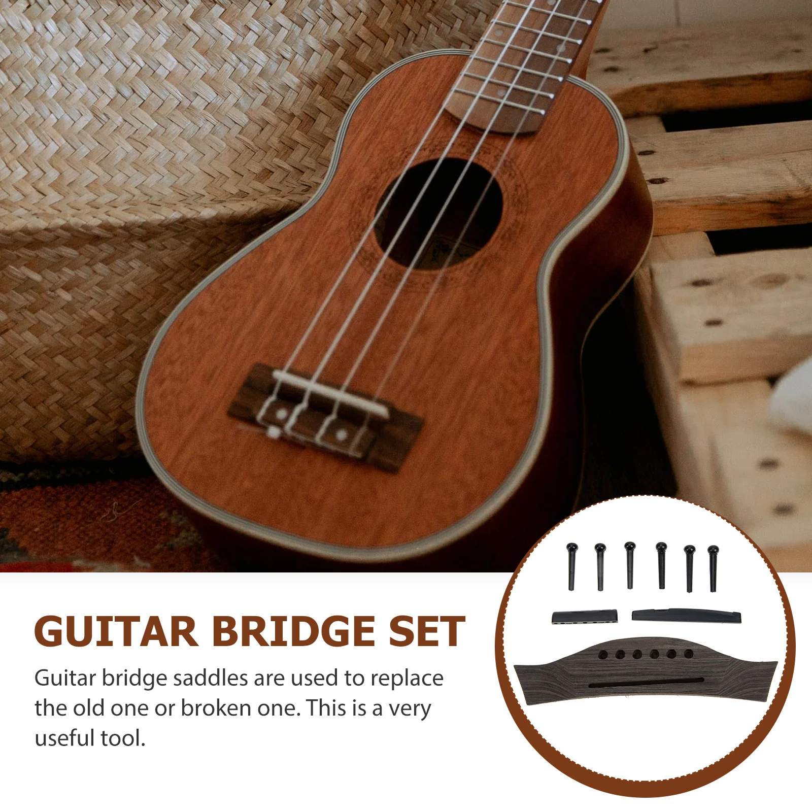

Guitar Piano String Set Acoustic Bridge Saddle Pins for Saddles Kit Accessories