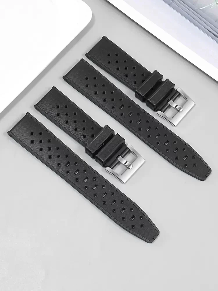 High quality Silicone Watch Band 20mm Soft Rubber Strap Breathable Bracelet For Blancpain Belt Fifty Fathoms 5008B Accessories