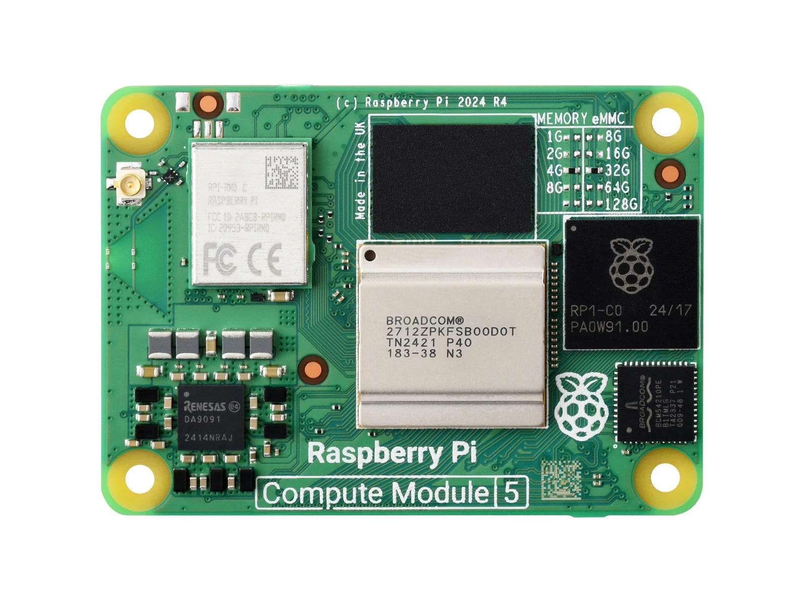 Raspberry Pi Compute Tech 5, PTFE vers la puissance du Raspberry Pi 5 dans un facteur de forme compacte, options pour RAM, eMMC, sans fil