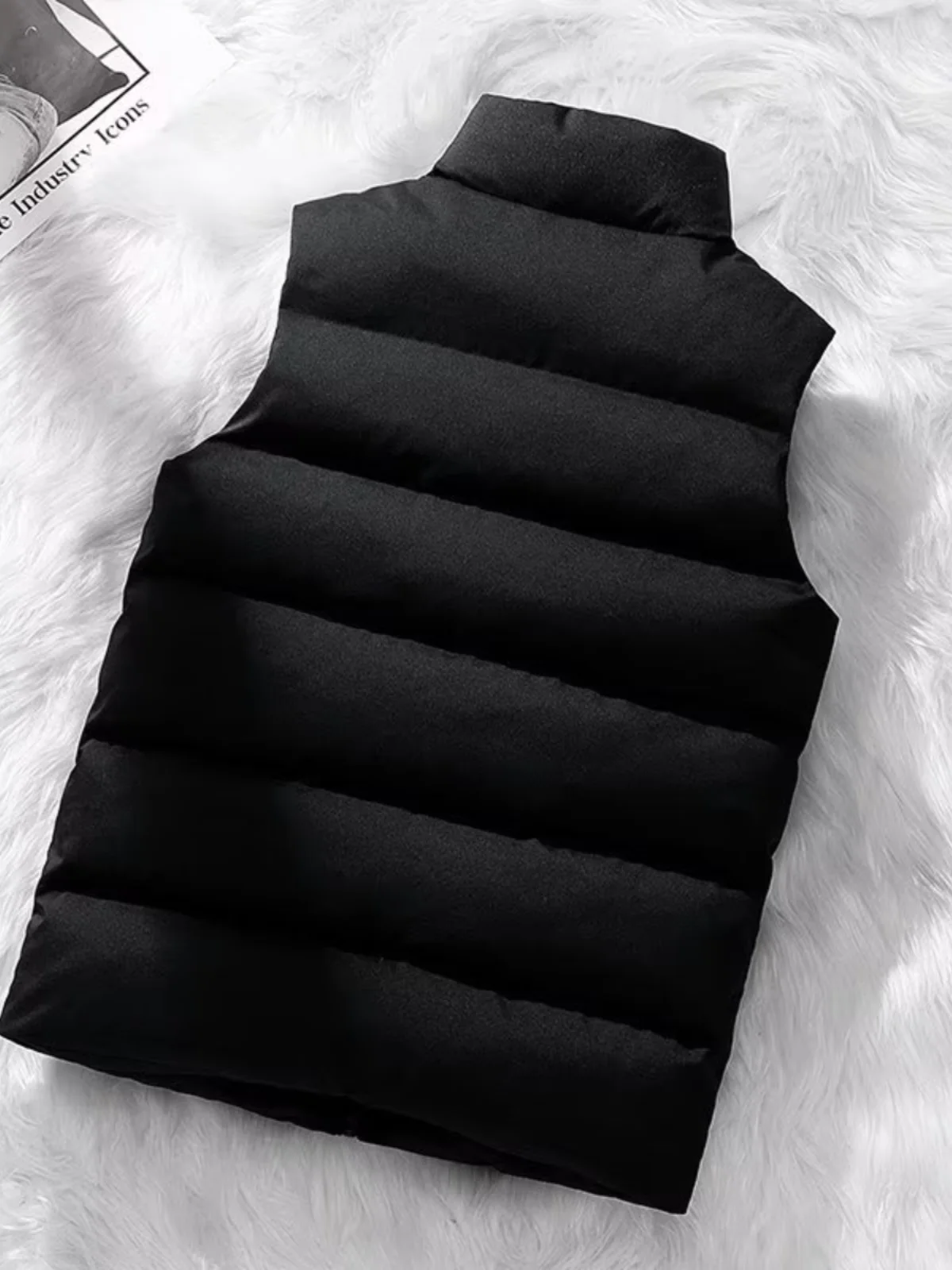 سترة رجالية مبطنة بالقطن للخريف والشتاء، جاكيت خارجي بياقة عالية، معطف شبابي أنيق مع زخارف وسحاب #5