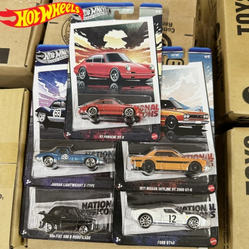 Nouveau Mattel Hot Wheels 1/64 série d'icônes nationales avec Chase 67 Porsche 911 R J Ford Gt 40 voiture de collection jouets véhicule moulé sous pression