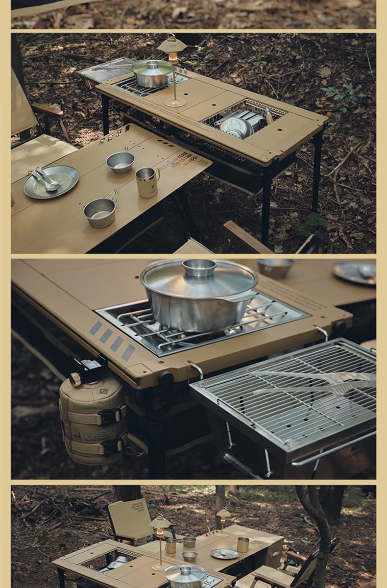 Table de Camping pliante pique-nique, table de cuisine tactique multifonction extensible