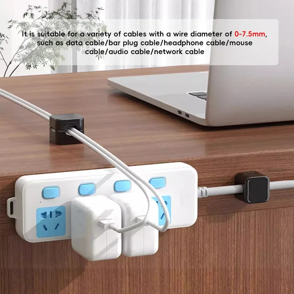 KEBIDUMEI Magnetischer Kabelclip, Kabelaufwickler, selbstklebender Kabelhalter, Kabel-Organizer, USB-Ladekabel-Aufwickler für Büro und Zuhause – Detail 5