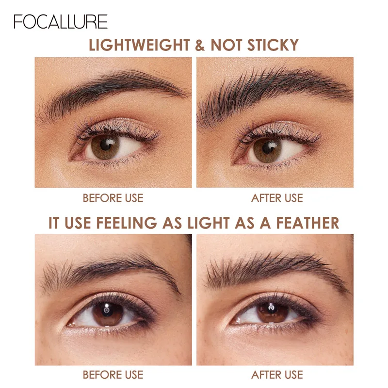 FOCALLURE-Gel de mise en garde pour les sourcils, outil de coiffage des sourcils sauvages avec tondeuse, maquillage moelleux et plumes, sculpter et soulever