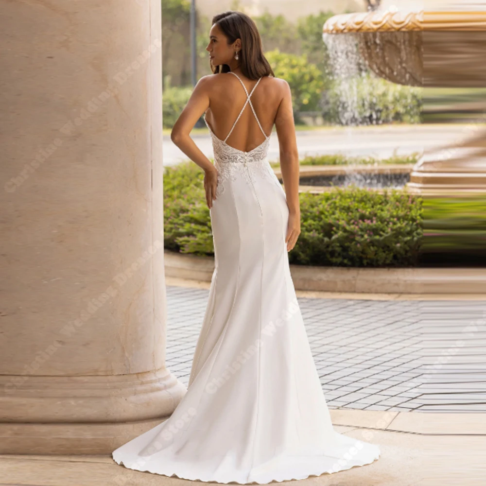 Schatz Kragen Meerjungfrau Brautkleider Für Frauen Sexy Ärmellose Brautkleider Prinzessin Bankett Vestidos De Novias Angepasst