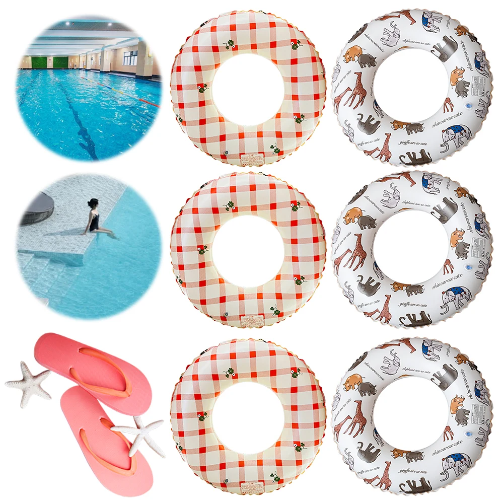 Inflatable Swim Ring Pool Floating Rings Leakproof Blow Up Swim Tube Swimming Rings Floaties Pool Rings for Kids Adults