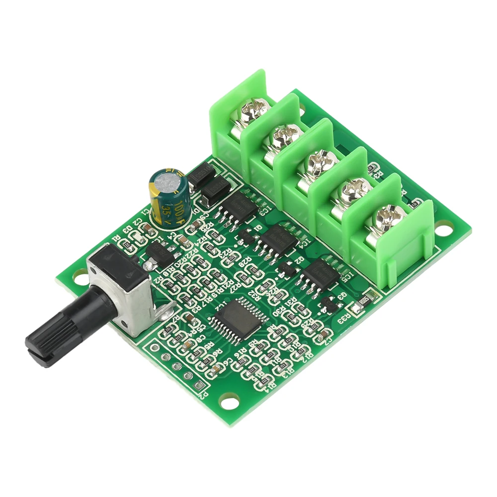 DC 6-24V DC 3 Phase Brushless Hallless Motor Drive Board Speed Control Board Motor Controller with Reverse Protection Module