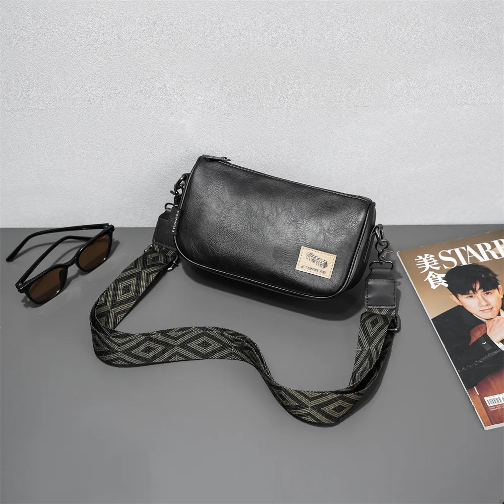 Leather Men Shoulder Bags Retro Man Side Bags Fashion Men Crossbody Bags Outdoor Messenger Bags