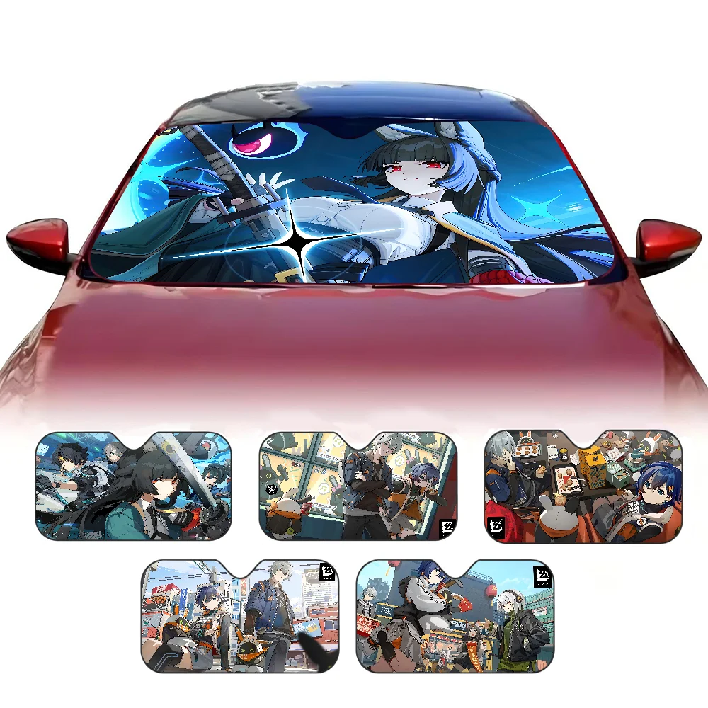 Zenless Zone Zero Cartoon Windshield Car Sunshade Funny Animal Windshield Sun Shade Window Cars Folding Rays Sun Visor Protector