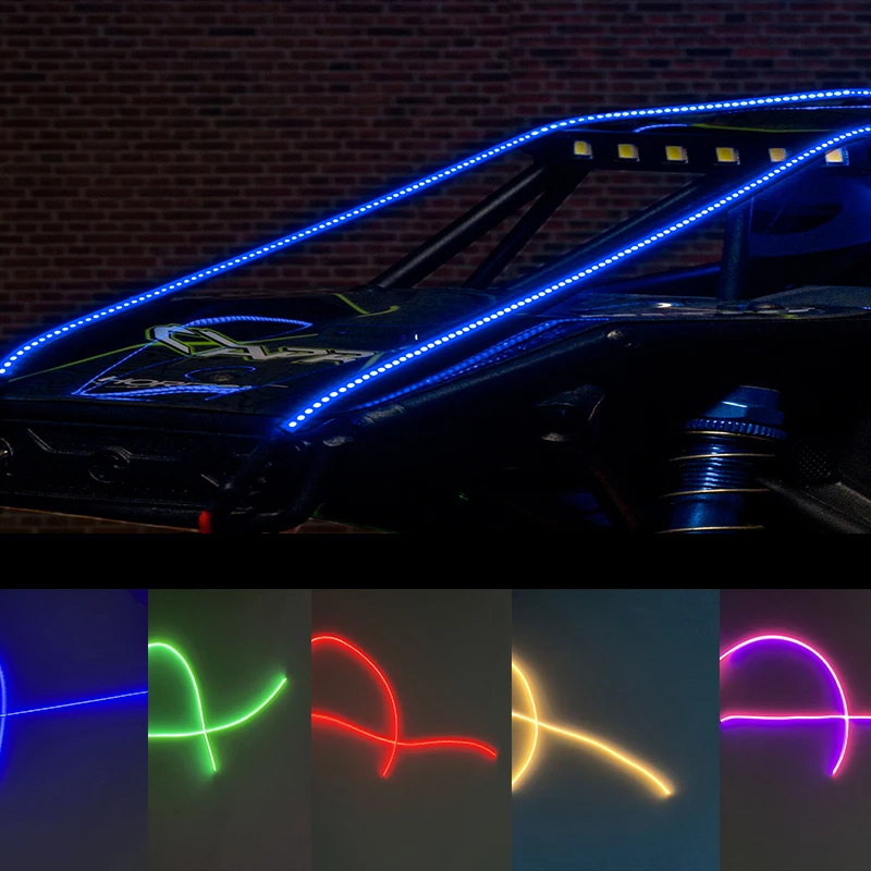 Flexible Cuttable LED Strip Night Light Decoration Parts For 1:18 1:24 RC Cars SCX24 TRX4M RC Off-road Vehicle DIY Accessories
