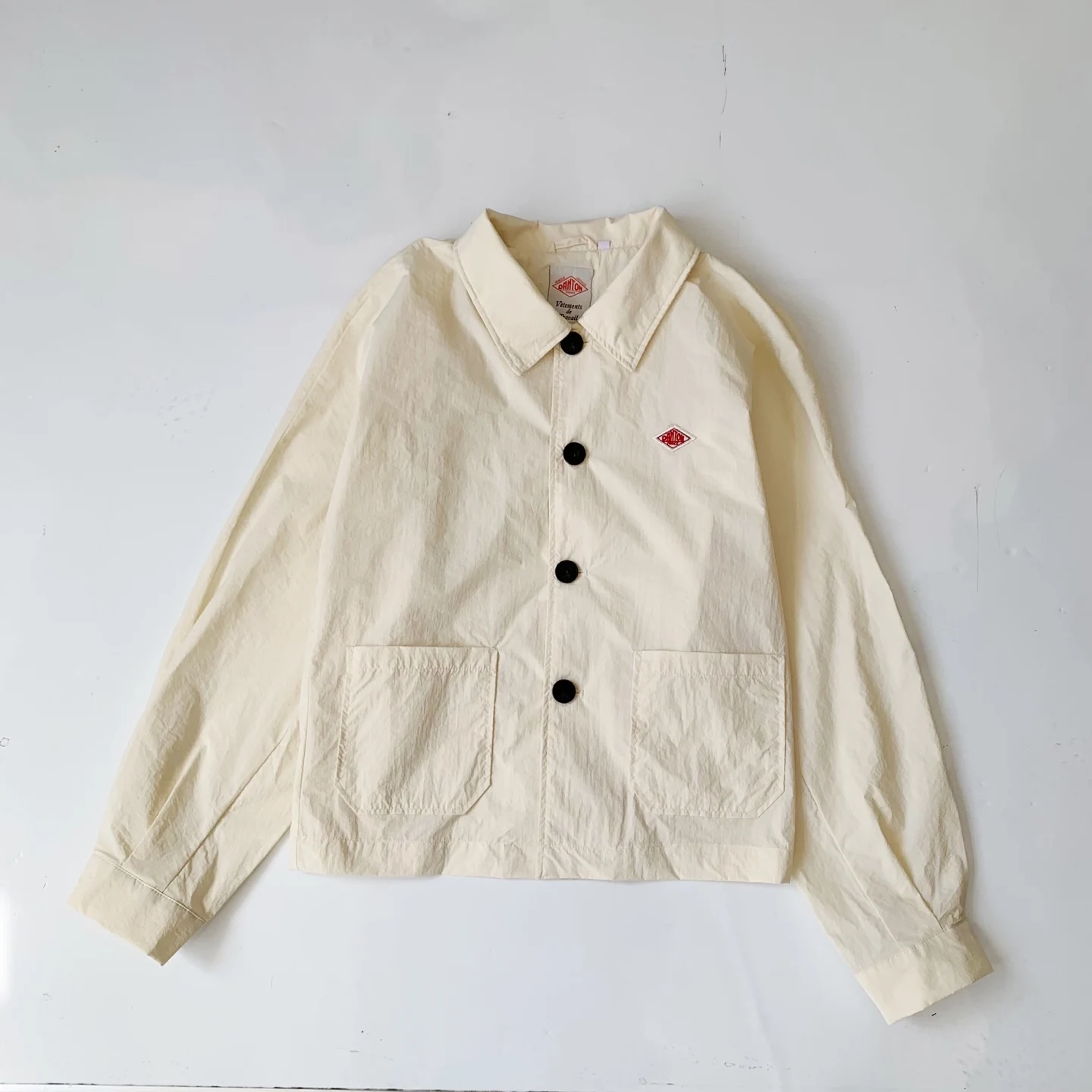 

Casual Commute Sle irt Double ket Turn-down Collar Simple Design Thin Outerwear Top for Youth Men And Women Polyester ...