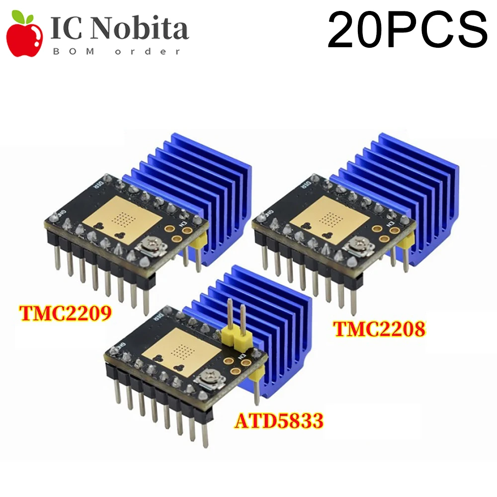 20PCS Stepper Motor Driver Module TMC2209 TMC2208 ATD5833 Ultra Quiet Silent 256 Microstep for 3D Printer CNC UART SpreadCycle
